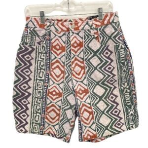 Not Guilty Retro Funky Maximalist Tribal 100% Cotton Shorts 6/8‎